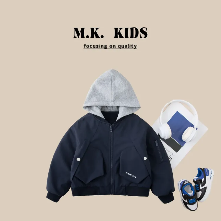 【现现】儿童棉服2025新款男童秋冬潮流二棉冲锋外套DK7500华子童装