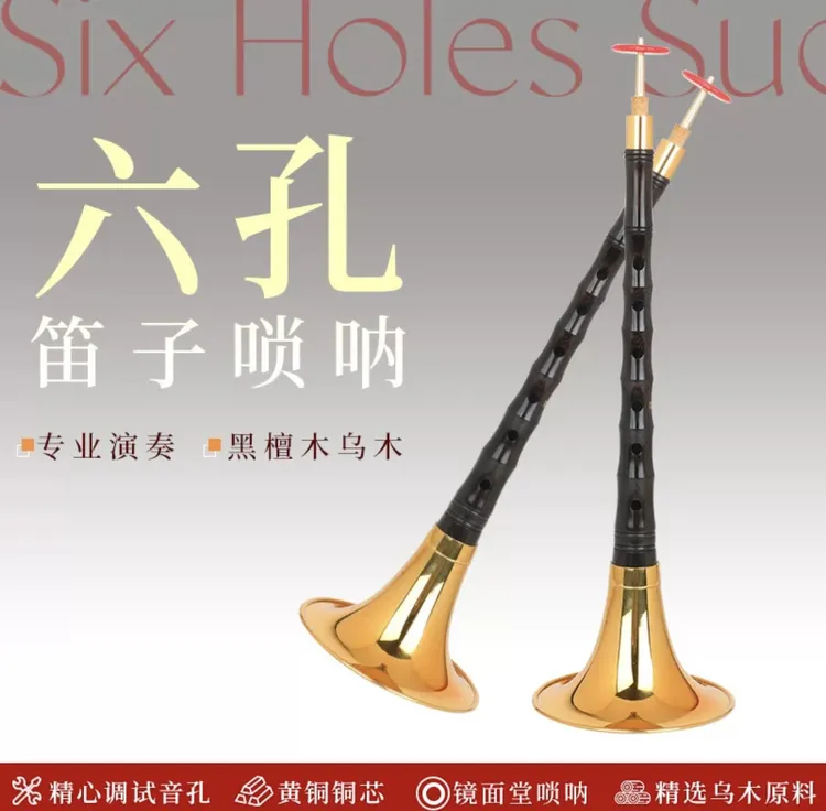 专业六孔降B调唢呐包教学送视屏曲谱伴奏初学专用练手演奏笛子