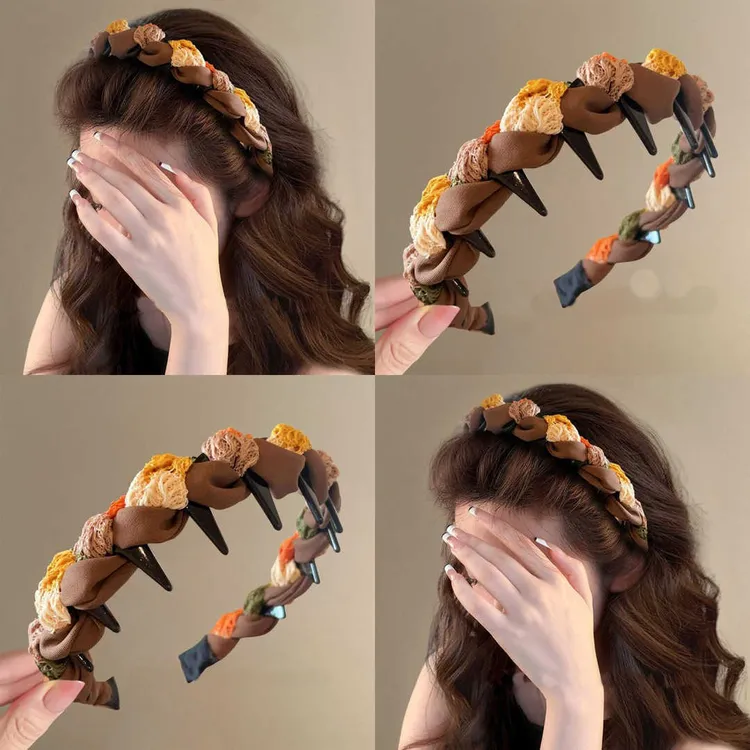 甜美百搭齿梳防滑发箍女日常外戴高颅顶发卡头箍发饰2025秋冬新款