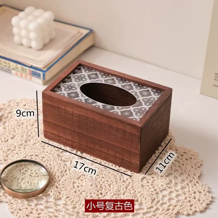 实木中式复古纸巾盒创意客厅抽纸盒家用餐桌餐厅茶几收纳餐巾纸盒