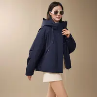 【专享】羽绒服女2025年冬季新款短款休闲时尚工装连帽加厚保暖外套