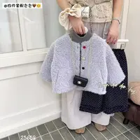 2025深秋冬女童新款软糯卷卷毛外套彩色扣设计感外套小香风