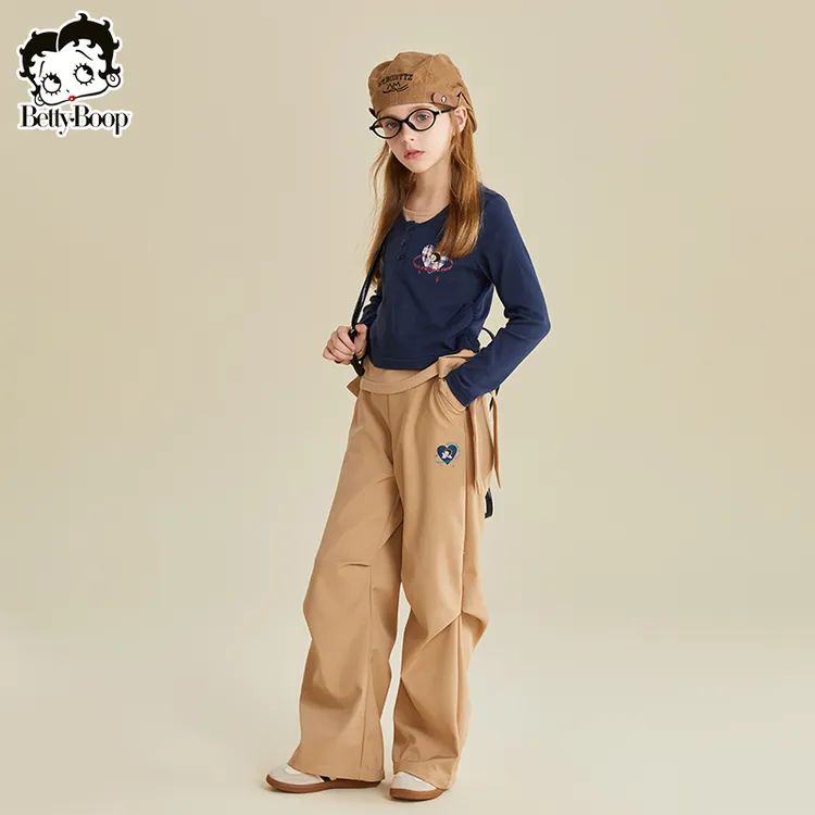 贝蒂秋装女童休闲上衣长裤套装2025年春秋中大童时尚两件套25565