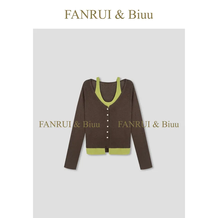 FANRUI/泛芮 「贝贝biuu」羊毛假两件轻奢高级感气质针织开衫B17744