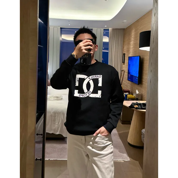 【双环卫衣】李查德早秋个性男士爽滑弹力圆领百搭休闲圆领卫衣