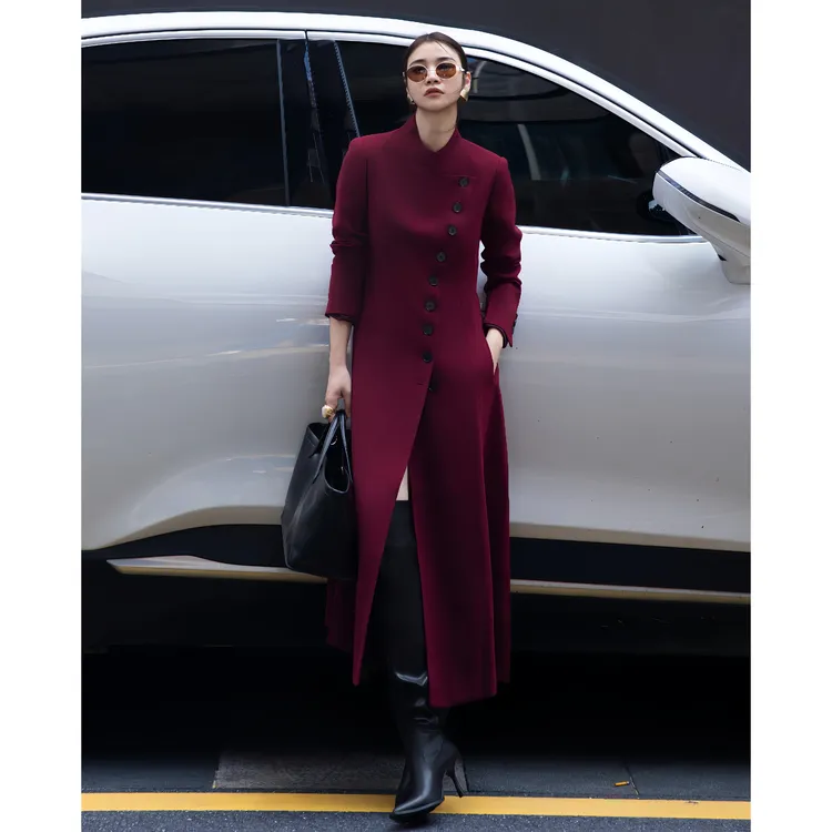ZEROYK高级感风衣女2025秋季御姐气质过膝修身显瘦职业中长款外套
