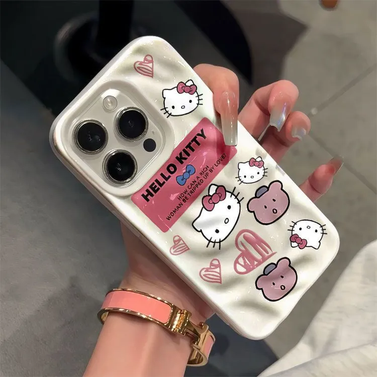 标签KT猫适用苹果16Promax手机壳iPhone15大孔14防摔13软11亮面