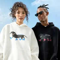 Nuthink美式潮牌腊肠狗小狗连帽卫衣珍珠宽松男女情侣2025秋新款