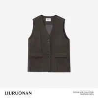 LIURUONAN | 9.28四周年【浮雕毛呢马甲】气质V领双扣无袖背心马甲