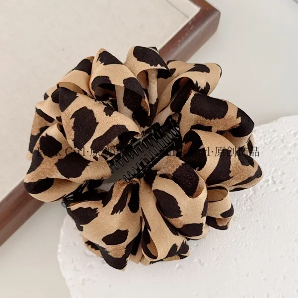 Pink Girl  X938复古经典云朵豹纹香蕉夹气质时尚竖夹蓬松显发量