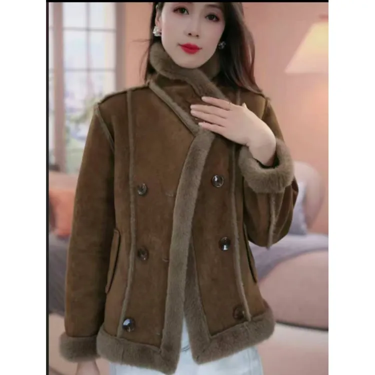 加厚加绒保暖外套秋冬新款时尚休闲女妈妈装韩版洋气百搭显瘦上衣