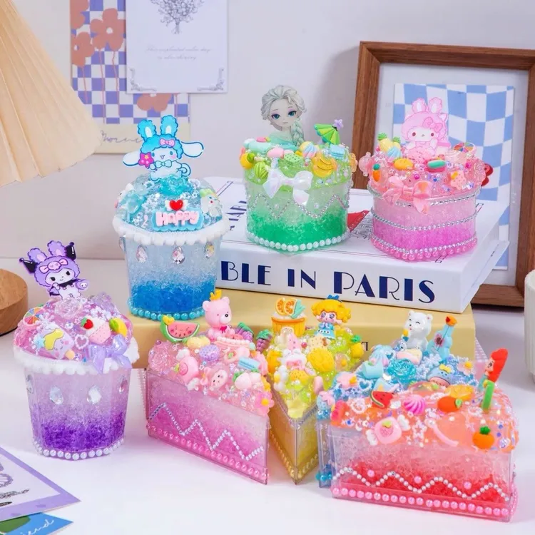 儿童DIY益智仿真奶油胶水晶甜品蛋糕手工制作玩具材料包女孩礼物