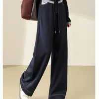 直筒裤休闲裤宽松显瘦松紧腰阔腿裤2023