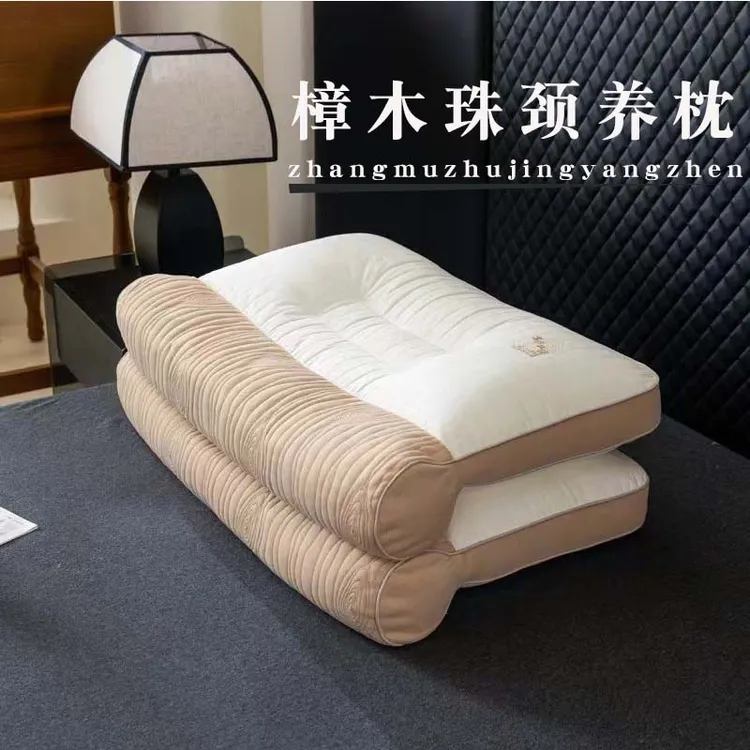 樟木珠荞麦圆柱枕护颈椎助睡眠枕头枕芯成人家用舒适不变形单人枕