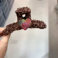 P447小香粉桃心13公分抓夹