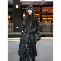 呆毛【11.20/10.30新品】秋冬小众设计高级感磨砂皮加绒大衣DMJ4763