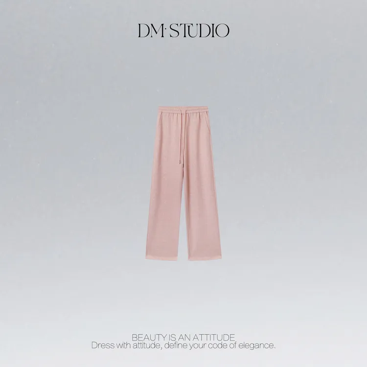 DEDM•STUDIO/气质百搭高级感显瘦细闪亮片拖地长裤2509KZ/QS303