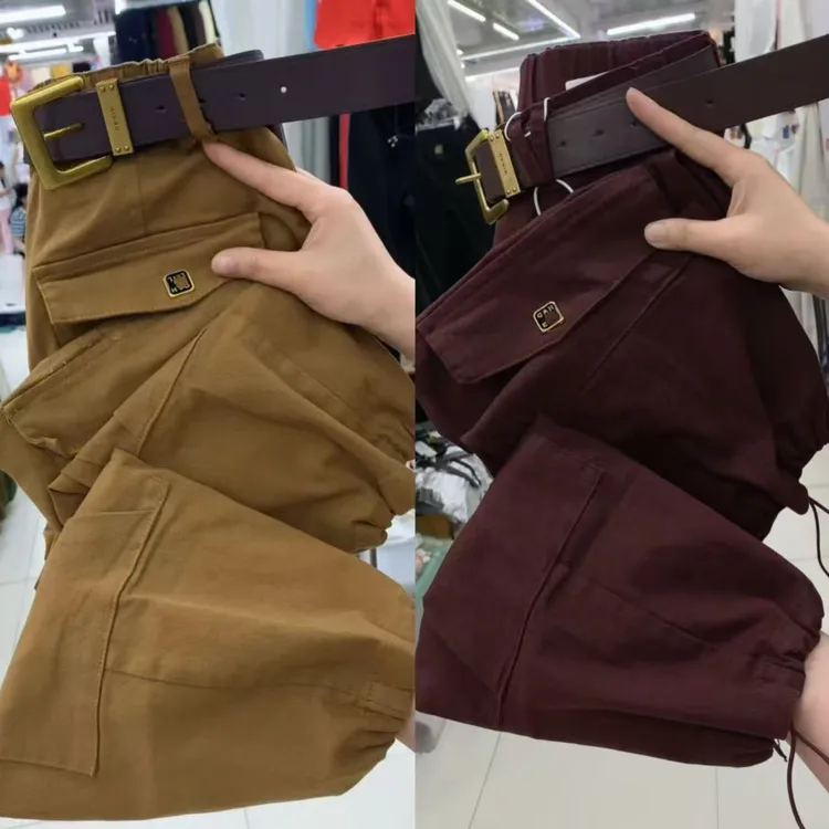 新款秋季时尚多兜休闲工装裤（送女腰带随机）