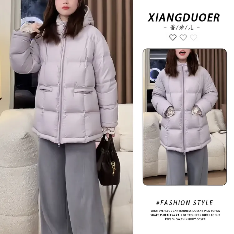 运动休闲通勤风长袖棉服2025时尚气质小个子韩版显瘦纯色拼接外套