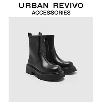 URBAN REVIVO2025冬季新款女士时尚气质厚底中靴UAYS50099