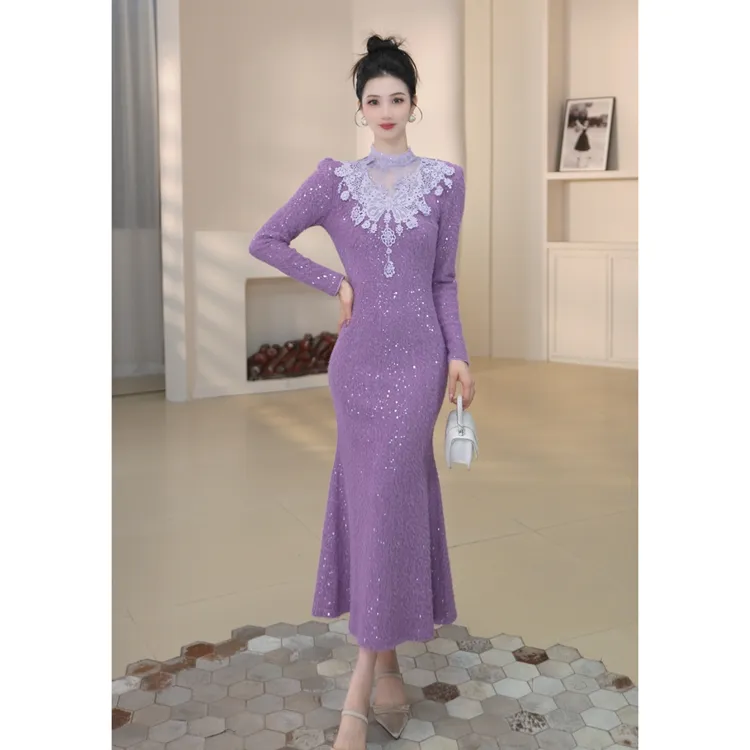 沐子的轻奢私藏【Mu/zi21991】晚礼服高贵美拉德风气质法式连衣裙