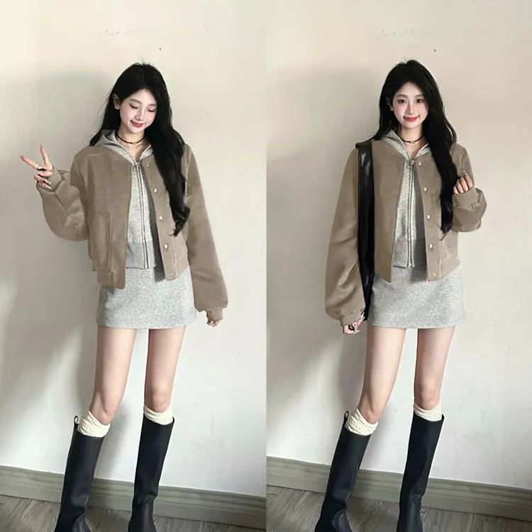 短款棒球服外套女2025秋季新款女装休闲美式小个子卫衣韩系夹克新