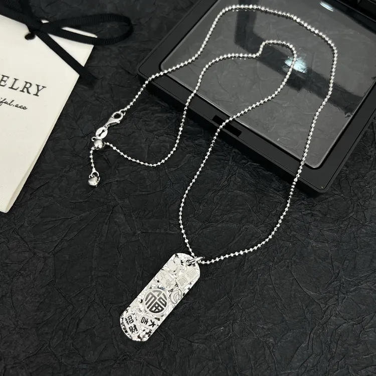 福气满满项链高级感小众设计车花牌牌抽拉项炼设计感气质轻奢百搭