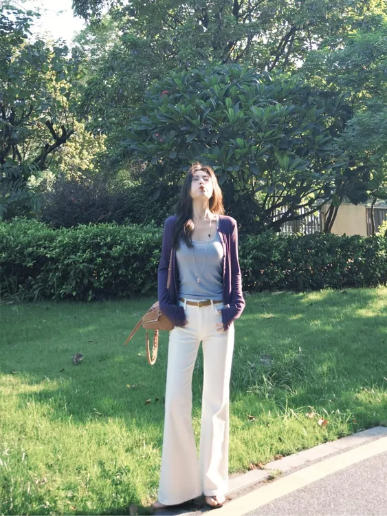 早秋时尚新款韩系通勤气质高级感内搭显瘦洋气开衫休闲百搭裤子