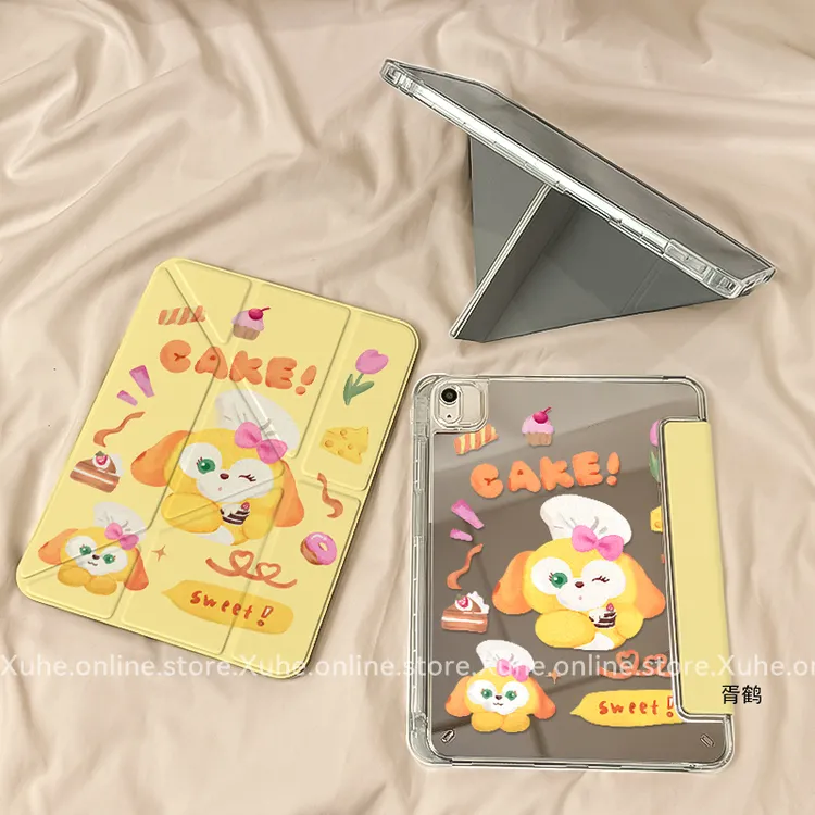 【3+Y折镜面亚克力】饼饼蛋糕苹果ipad11华为小米平板保护套air7硬