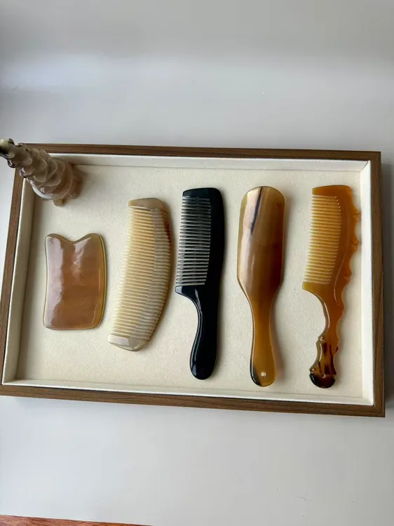 【默认微瑕】梳头牛角梳男女按摩梳家用精品防静电防脱正宗