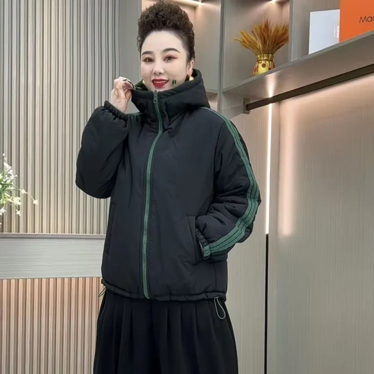 【双面穿】棉衣加厚手工捏折保暖棉服宽松型时尚秋冬情侣连帽