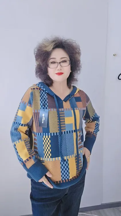 XXF-512秋冬季V版针织连帽衫