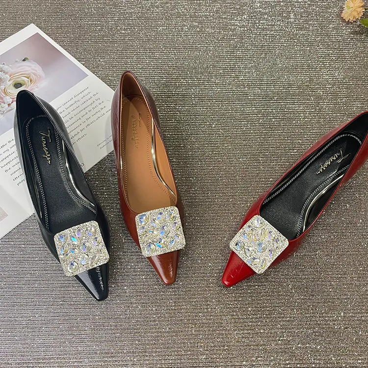 TROWSAGE/牛皮/4cm/尖头浅口单鞋粗跟百搭女鞋25D596