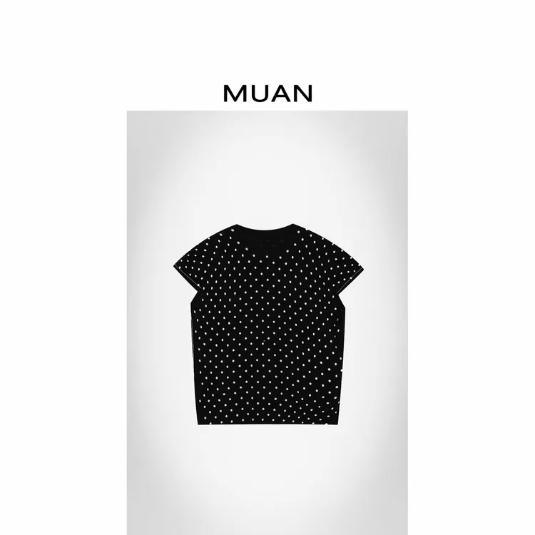 木岸MUAN：《小波点T》定制151克法式波点百搭高级T恤上衣女DG3-136