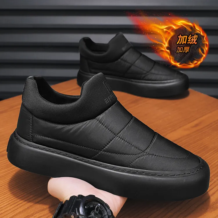 欧伦啄木鸟EUROTUCANO男鞋冬季雪地靴加绒加厚一脚蹬防寒保暖棉鞋