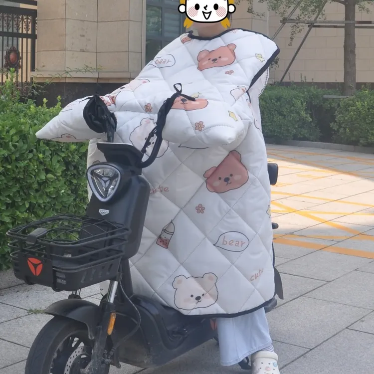 冬季电动车挡风被加绒加厚加大侧翼防水保暖全包式防风防寒电瓶车