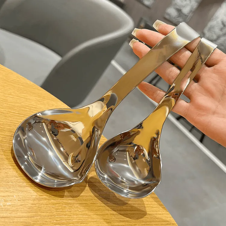 316不锈钢汤勺大号盛汤勺子长柄汤匙防滑挂壁加深加厚网红家用
