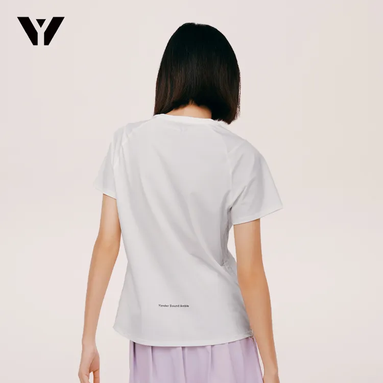 YBA运动短袖女夏季新款高弹透气瑜伽健身跑步针织速干t恤25023B