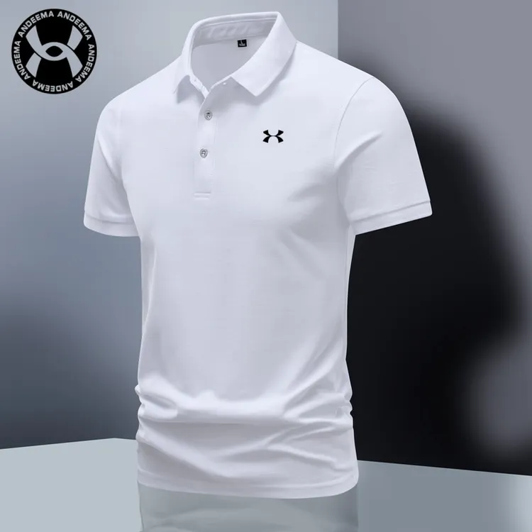 纯色夏季男士女士休闲时尚百搭polo衫简约商务透气短袖宽松翻领