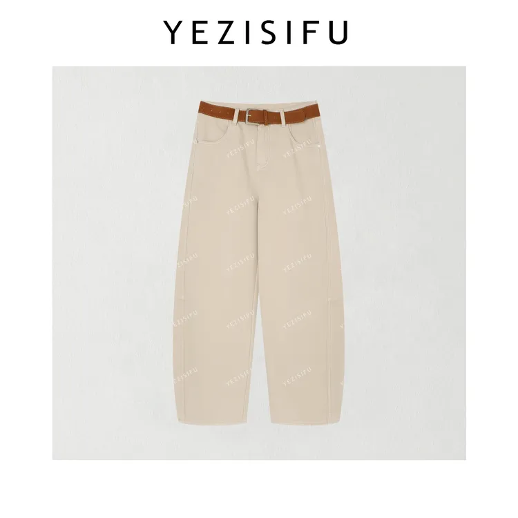 欧尼私服 2025冬季新款设计极简风加绒厚款百搭牛仔裤 2511C8260