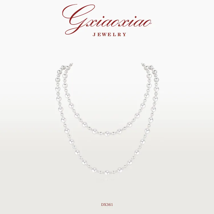 G XIAOXIAO仿珍珠项链法式气质高级感长款毛衣项链（3-5-8mm）DX361