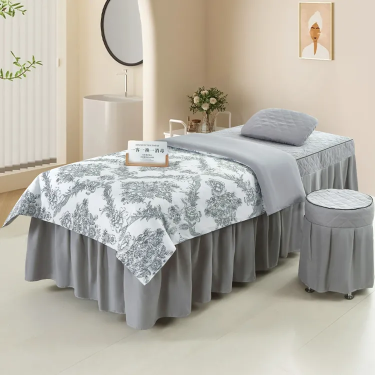 新款床罩四件套简约推拿按摩四季款美体美容床四件套网红款