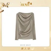 美人访【松弛微风】入秋百搭全身细闪百搭打底上衣12008
