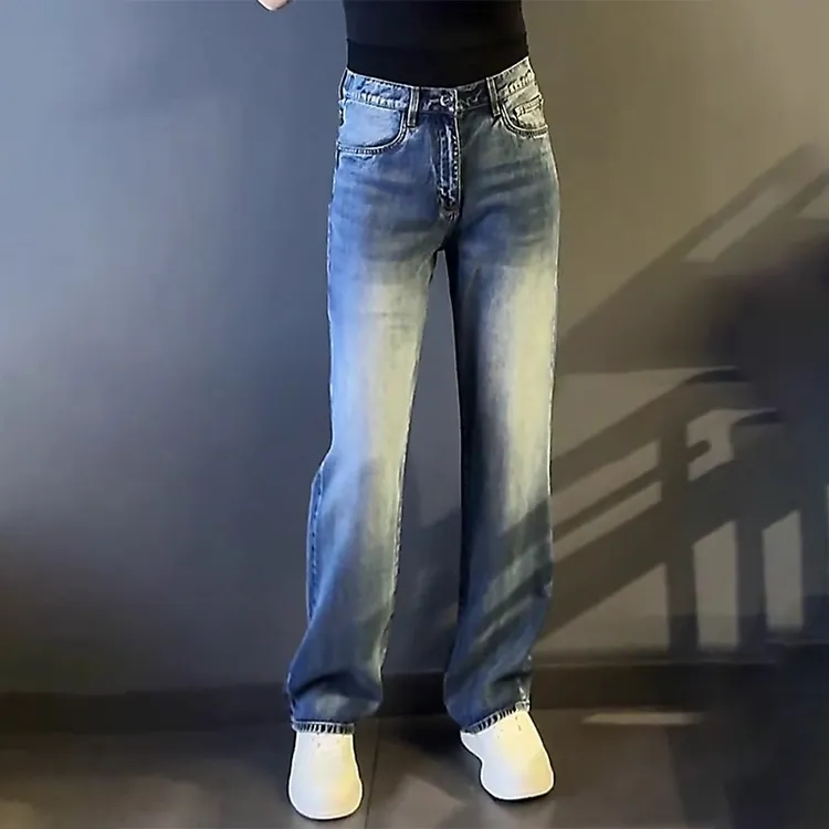 大码男士蓝色牛仔裤简约时尚百搭柔软舒适秋冬2025新款天丝长裤潮