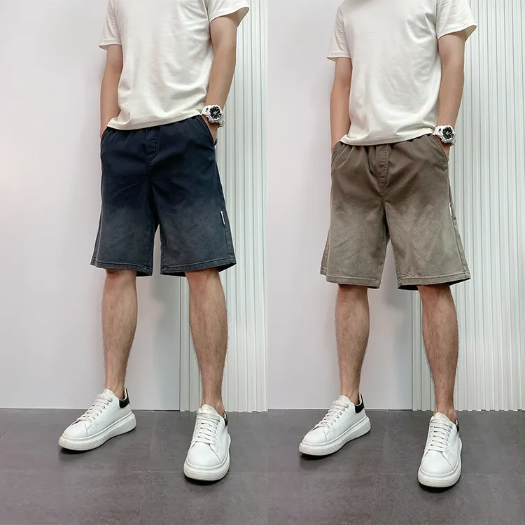 2025夏季美式牛仔裤男士大裤衩时尚五分裤宽松短裤百搭直筒裤