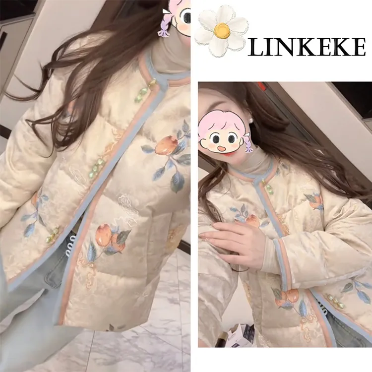 新中式国风冬季小个子2025棉服女大码宽松显瘦百搭复古夹棉保外套