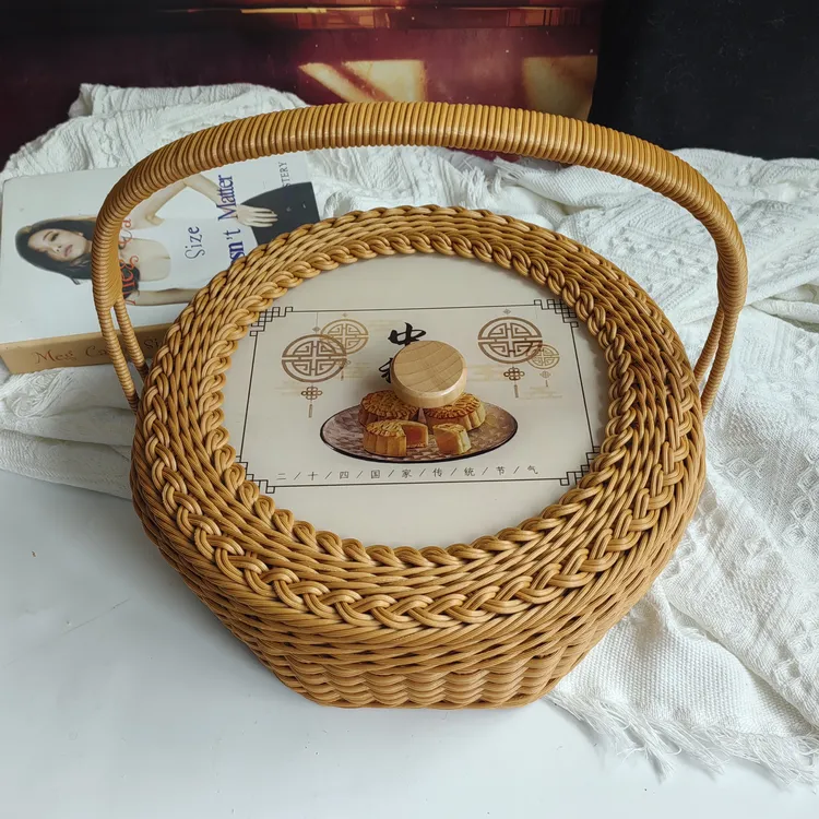 八月中秋食盒藤条亚克力板diy材料包（非成品，需自己编织）