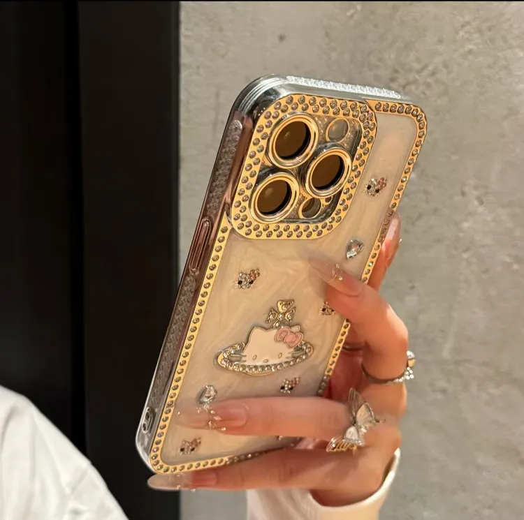 高级镶钻立体西太后KT猫适用iPhone16手机壳14苹果15promax新款13