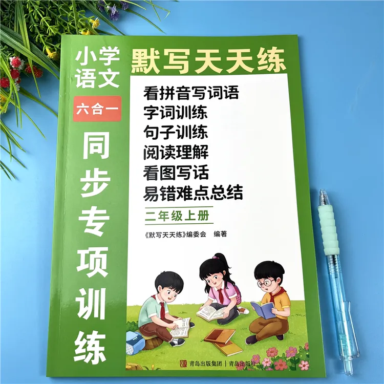二年级上册语文练习册语文拼音词语句子阅读理解六合一默写天天练