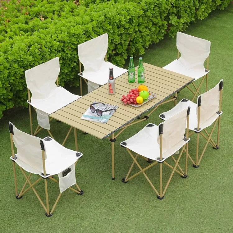 户外折叠椅子桌子套装蛋卷桌野餐折叠桌户外露营一桌四椅全套装备